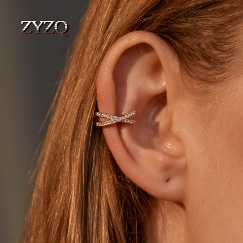 ZYZQ 1PC Punk Gold Metal Ear Cuff Ear Clip for Women No Pierced C Shape Geometric Small Earcuff Ear Wrap Earcuff Clips Jewelry ► Photo 1/6