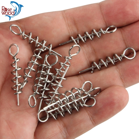 RoseWood 50PCS Soft Bait Spring Centering Pins Fixed Latch Needle Spring Twist Crank Lock For Soft Fishing Tackle Lure ► Photo 1/6