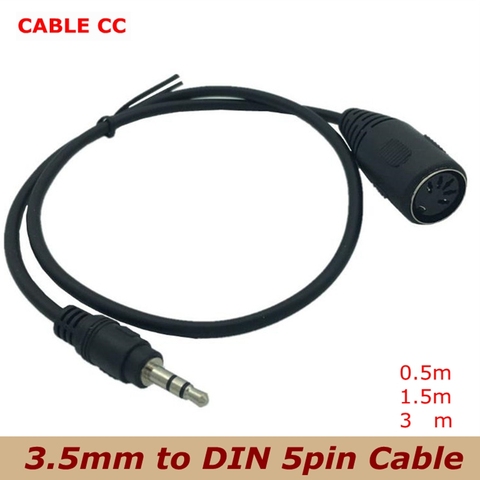 0.5m 3M hot sale audio extension cable Din 5-pin MIDI female plug to 3.5mm stereo stereo jack audio extension cable best quality ► Photo 1/5