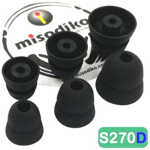 misodiko S270D Silicone Earbuds Tips Eartips for Shure SE215 SE315 SE535 SE425 SE846/ Etymotic ER4 HF5/ Klipsch R6i R6m S4i X6i ► Photo 1/3