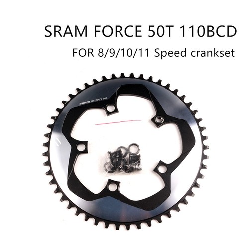 SRAM FORCE CX1 50T 110BCD Chainring  8/9/10/11 Speed  X-SYNC Narrow Wide chainring come with 5 Nails With screws Single Disc ► Photo 1/3