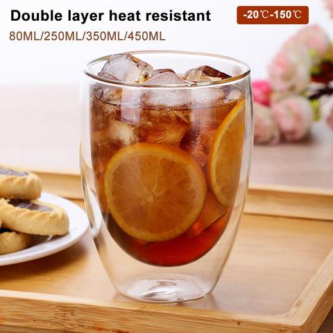 1 Pcs Water Bottle Coffee Cup Set Heat-resistant Double Wall Glass Cup Beer Handmade Beer Mug Tea Whiskey Glass Cups ► Photo 1/6