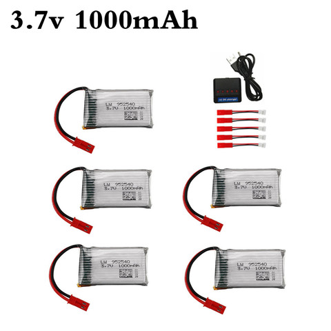 3.7V 1000mAh lipo Battery and Charger for HQ898B H11D H11C H11WH T64 T04 T05 F28 F29 T56 T57 RC Drone Parts 952540 Battery ► Photo 1/3