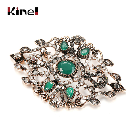 Kinel 2022 New Vintage Brooches Bohemian Crystal Elegant brooch Antique Gold Classic Wedding Jewelry Accessories ► Photo 1/6