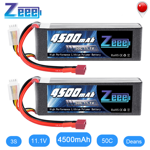 2units Zeee 11.1V 4500mAh 50C 3S Lipo Battery with T Plug for RC Car Heli Quad Drone Helicopter Boat RC Airplane ► Photo 1/6