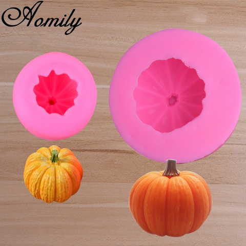 Aomily DIY Pumpkin S/L 2 Sizes Handmade Fondant Cake Mold Cartoon Decorating Sugar Craft Chocolate Moulds Tools Silicone Molds ► Photo 1/6