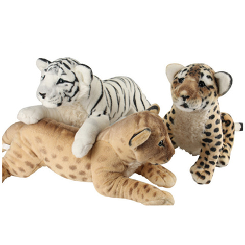 40-60cm 4 Styles Soft Stuffed Animals Lying Tiger Plush Toys Pillow Lion Peluche Kawaii Leopard Doll Girl Toys For Children ► Photo 1/6