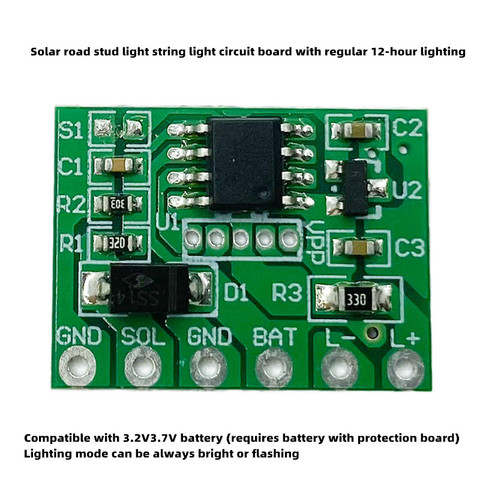 3.2v3.7v solar flash spike controller Solar warning light circuit board flashing 120 times ► Photo 1/6