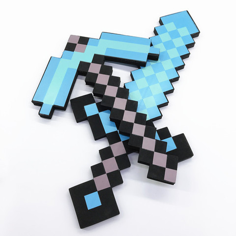 Buy Online Hot 45cm Minecrafted Design Blue Diamond Sword Soft Eva Foam Toy Sword Boys Lovely Toys For Children Birthday Gift Alitools