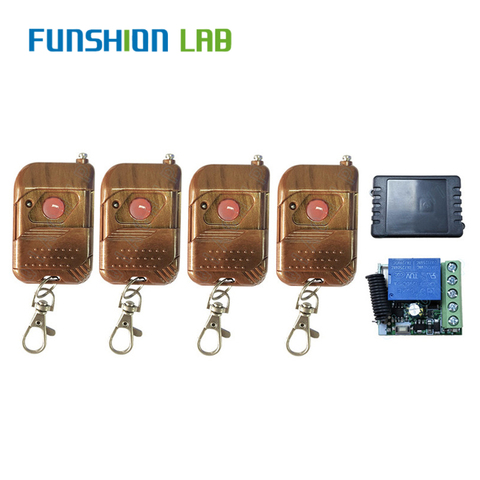 FUNSHION 433MHz Universal Wireless Remote Control DC 12V 1 CH Relay Receiver RF Switch 1 Button Remote Control Gate Garage Opene ► Photo 1/6