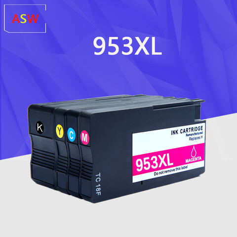 4PK 953 953XL ink cartridge For HP OfficeJet Pro 7740 8710 8715 8720 8730 8740 8210 8216 8725 printer compatible ink cartridge ► Photo 1/6