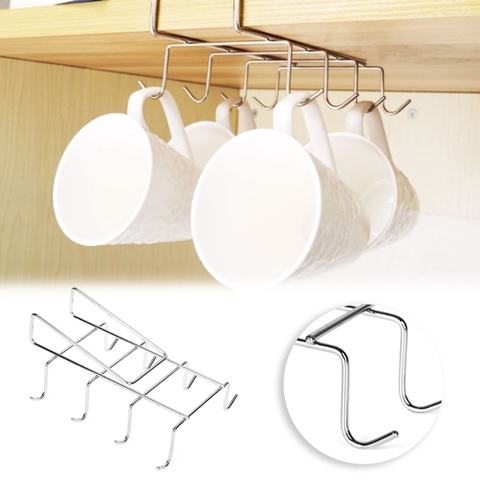 Stainless Steel Kitchen Rack Hanging Coffee Tea Cup Mug Holder Organizer Storage ► Photo 1/6