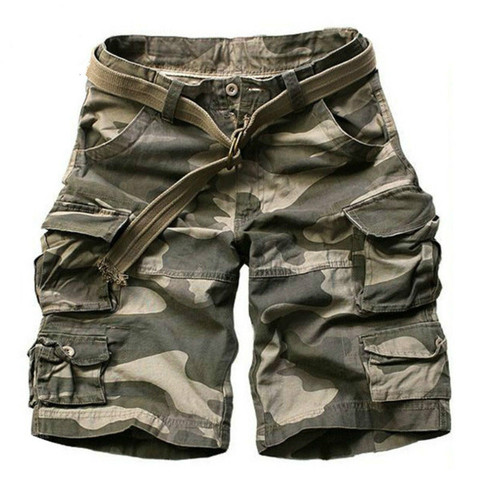 2022 Summer Army Military Camouflage Shorts Men With Belts Casual Camo Knee-length Mens Cargo Short trousers bermudas hombre ► Photo 1/1