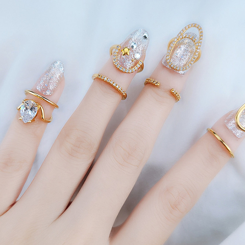 ZAKOL Korean Trendy Butterfly Cubic Zirconia Nail Ring Thin Gothic Open Rings for Women Daily Fashion Jewelry Wholesale ► Photo 1/6