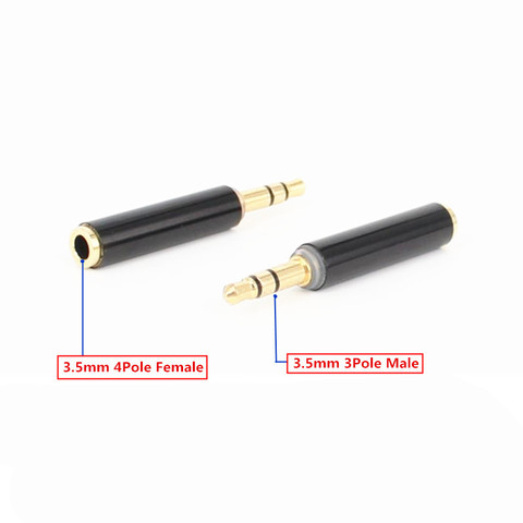 1Pcs Gold 3.5mm 3Pole Stereo Male to 3.5mm 4Pole Female Audio Plug Jack Adapter Connector ► Photo 1/2