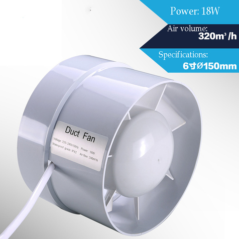 4/6 Inch Inline Duct Fan Air Ventilator Metal Pipe Ventilation Exhaust Fan Mini Extractor Bathroom Toilet Wall Fan Duct Fan ► Photo 1/6