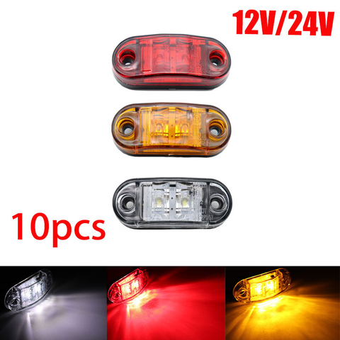 10pcs Warning Light LED Clearance Light Oval Trailer Truck Orange White Red LED Side Marker Lamps 12V 24V truck accessorie ► Photo 1/6