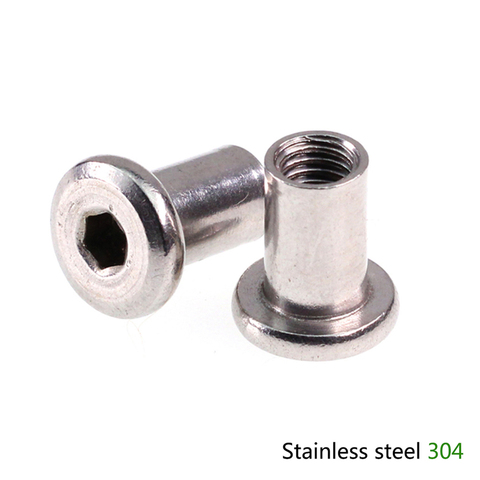 50pcs/lot M4 M5 M6 M8 Stainless Steel Furniture Nut Plywood Nuts Dual Screw Nuts Fat Head Hexagon Socket Lock Nut ► Photo 1/6