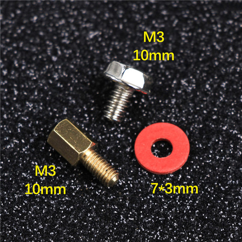 30Pcs Assorted M3 Computer Golden Motherboard Riser+Silver Screws + Red Washers Set ► Photo 1/6