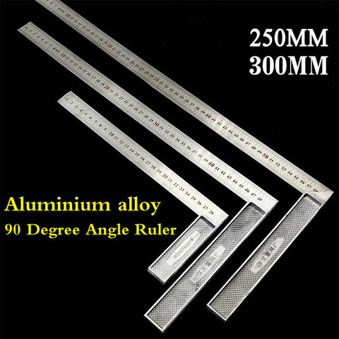 250MM/300MM Aluminum alloy 90 Degree Angle Ruler Metal Straight Ruler Measuring Tool L Shape Ruler Measuring Gauges Tool ► Photo 1/5