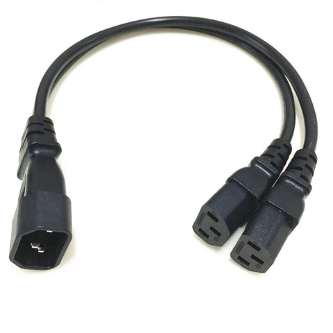 Wholesale 1pcs Single C14 to Dual C13 5-13R Short Power Y Type Splitter Adapter Cable Cord 30cm ► Photo 1/6