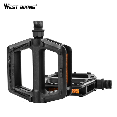 WEST BIKING 1 Pair High Quality Portable MTB Bike Bicycle Pedals Plastic Road Bike Double DU Pedals Cycling Mountain Bike Parts ► Photo 1/6