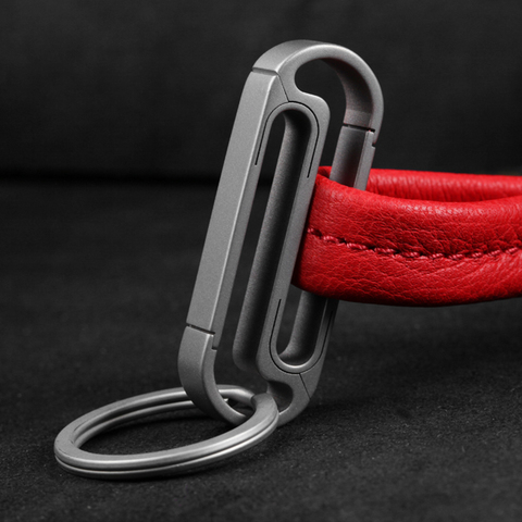 Luxury Genuine Leather Keychain Black Buckle Car Key Ring Key Chain Holder