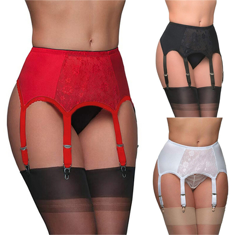 Vintage High Waist Garter Belt Mesh Suspender Belt 6 Straps Garter Belt for Thong Stocking Plus Size S-XXL ► Photo 1/6