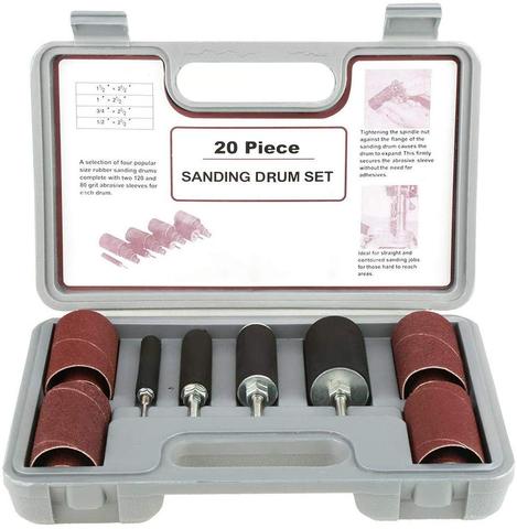 20PCS Long Drum Sanding Kit for Drill Press Woodworking tools,grinding tools ( 1/2