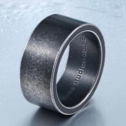 Simple Fashion Punk Mens Large Block Ring Gothic Titanium Metal Antique Simple Mens Ring Men's Jewelry ► Photo 1/5