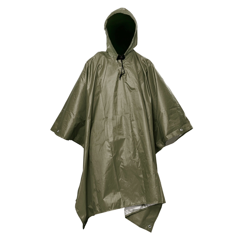3in1 Waterproof Poncho Raincoat Backpack Tent Hood Outdoor Hiking Rain Cover 