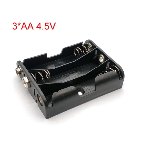 4.5V Power Supply 3*aa Battery Holder Storage Case Box With 9V Positive& Negative Buckle For 3pcs AA Batteries Black ► Photo 1/5