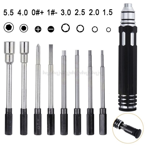 Steel 8 in 1 Screwdriver Set RC Repair Tool Kit Hexagon Socket for RC Car Drone Plane Hex Philip Spanner Socket Hexagonal N09 19 ► Photo 1/6