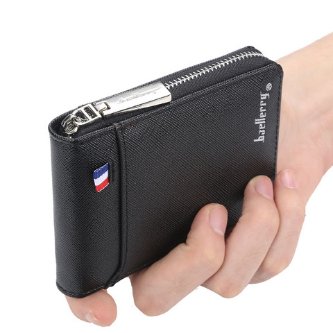 Fashion Zipper Men's Wallet Small Short Credit Card Holder for Male Vintage Mini Man Purse with Coin Pocket Carteira Portfel ► Photo 1/6
