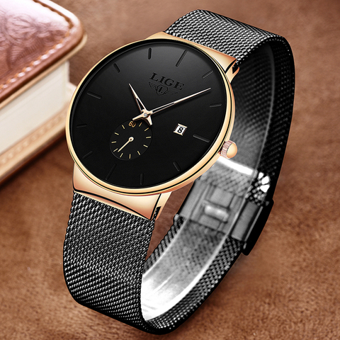 LIGE Fashion Watches Casual Waterproof Quartz Clock Mens Watches Top Brand Luxury Ultra-Thin Date Sports Watch Relogio Masculino ► Photo 1/6