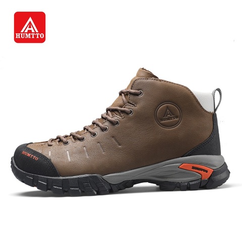 HUMTTO Waterproof Hiking Boots for Men Women Outdoors Walking Climbing Shoes Rubber Lace-up Non-slip Cow Leather Sneakers ► Photo 1/6