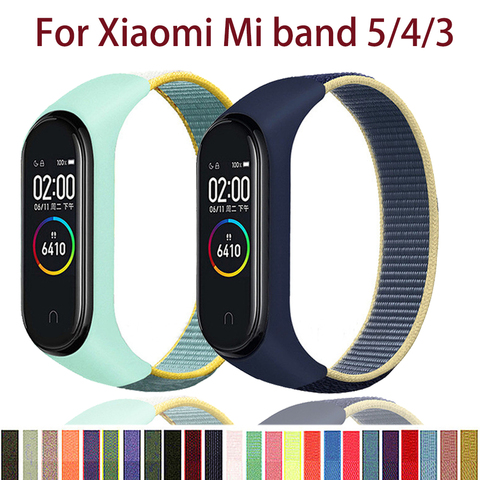 Strap for mi band 5 Bracelet Belt Pulsera Correa Miband 5 Wristband for xiaomi Mi band 4 3 Bracelet Nylon Sport Loop Watch band ► Photo 1/6