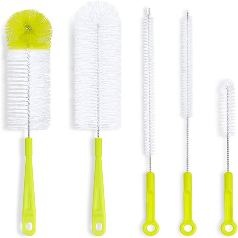 5Pcs Long handle Cleaning Brush Sets For Narrow-mouth Baby Bottle Pipe Bong Washing Sports Water Bottle Glass Tube Cleaner ► Photo 1/6