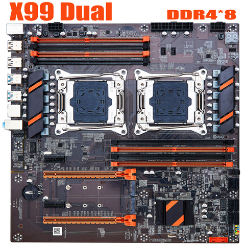 X99 Dual  Motherboard Computer Professional Motherboard LGA2011 3 CPU RECC DDR4 Memory Eating Chicken Game Motherboard ► Photo 1/6