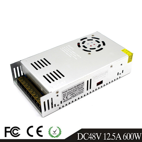 600W 48V 12.5A Switching Power Supply Driver Transformers AC110V 220V TO DC48V SMPS for Led Strip Modules Light CCTV 3D Printer ► Photo 1/6