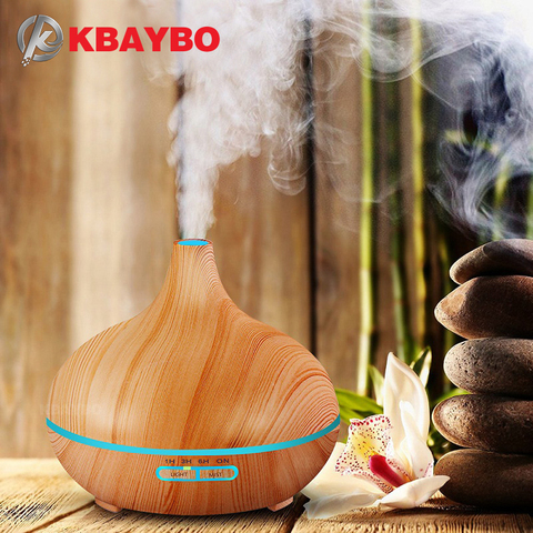 KBAYBO 300ml Aroma Air Humidifier wood grain with LED lights Essential Oil Diffuser Aromatherapy Electric Mist Maker for Home ► Photo 1/6