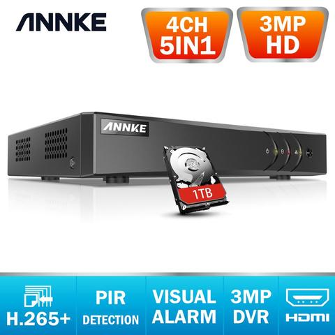 ANNKE 4CH 3MP 5in1 HD TVI CVI AHD IP Security DVR Recorder H.265 Digital Video Recorder With Smart Motion Detection Playback ► Photo 1/6