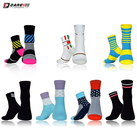 Darevie cycling socks soft sports socks breathable socks elastic biking socks anti-bacterial reflective bicycle cocks MTB road ► Photo 1/6