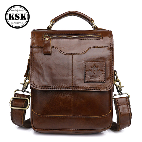 Men's Genuine Leather Bag Messenger Bag Shoulder Bags For Men Luxury Handbag 2022 Fashion Flap Male Shoulder Crossbody Bags KSK ► Photo 1/6