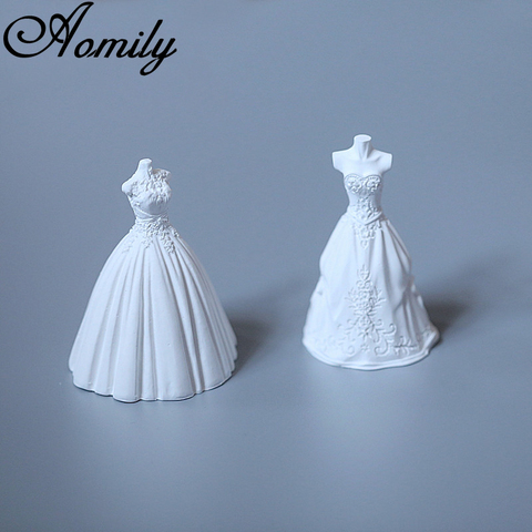 Aomily 3D Wedding Dress Shape Silicone Molds Cake Chocolate Mold Wedding Cake Decorating Tools Fondant Sugarcraft Soap Mould ► Photo 1/6