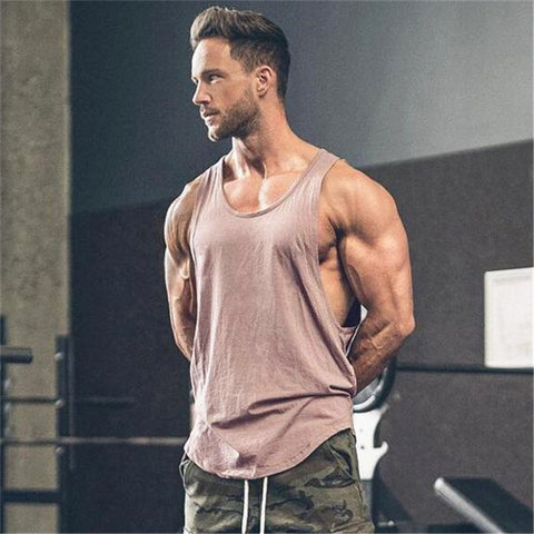 Brand Fashion Stringer Tank Tops Men Gyms Shirt Fitness Top