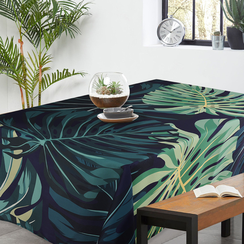 NICETOWN Tablecloth Tropical Banana Leaf Waterproof Table Cloth Toalha De Mesa Nappe Decoracao Para Casa Manteles Table Cover ► Photo 1/6