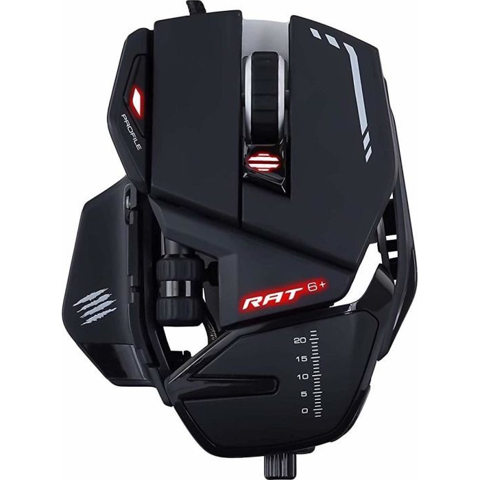 Gaming mouse Mad Catz R.A.T. 6+ black (PMW3360, Omron, USB, 11 buttons, 12000 dpi, RGB backlight) ► Photo 1/5