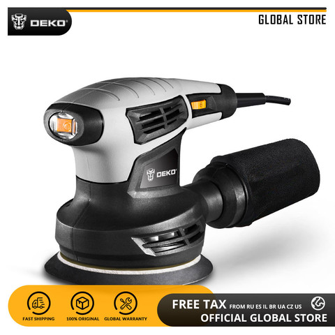 DEKO QD6206 Variable Speed Random Orbit Sander Electric Furniture Sander with Dust Bag and 15 Sandpapers ► Photo 1/6