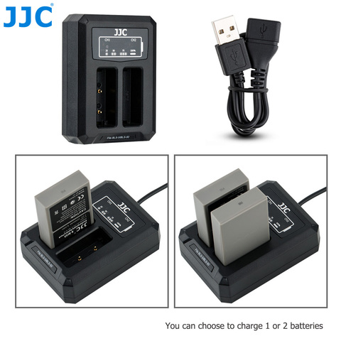 JJC USB Dual Battery Travel Charger for Olympus BLS-50 BLS-5 BLS-1 E-M10 & Mark II III, E-PL9 E-PL8 Camera Battery Replace BCS-5 ► Photo 1/6